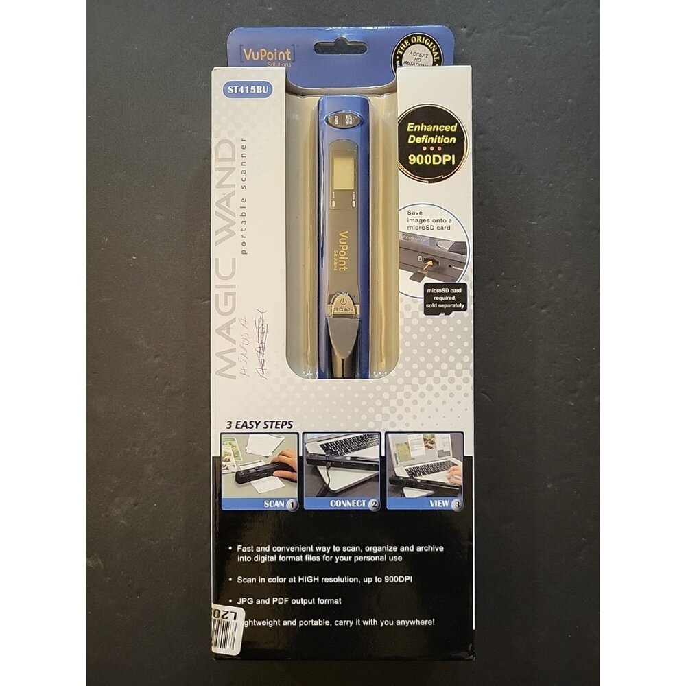 VuPoint Magic Wand PDS-ST415BU Handheld Portable Scanner & Case NEW NIP